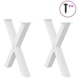  Noge za blagovaonski stol u obliku slova X, 2 kom, bijele, 80 x (72-73) cm, čelik | shoptok.hr