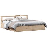 Maison Chic Posteljni okvir - Dvoposteljna postelja - Zakonska postelja z vzglavjem 180x200 cm borovina, (21692279) | Shoptok.si