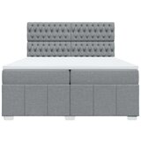 vidaXL Box spring postelja z vzmetnico svetlo siva 200x200 cm blago | Shoptok.si