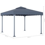  Sjenica s LED svjetlosnim trakama 300x300 cm antracit aluminij | Eponuda.ba