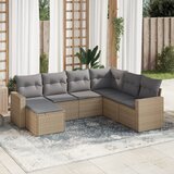 Maison Chic Seti vrtnega pohištva - Vrtna garnitura - Vrtni pohištvo set 7-delna z blazinami bež poli ratan, (21806469) | Shoptok.si