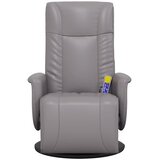  Masažni naslonjač od umjetne kože s osloncem za noge sivi | shoptok.hr