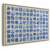 Slika - Azulejos tiles – traditional Portuguese ceramic tiles 60x40 U prirodnom drvenom okviru | shoptok.hr