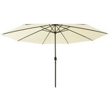  The Living Store Zunanji senčnik z LED lučkami 400 cm peščen - Vrtni Dežnik, (21750709) | Shoptok.si