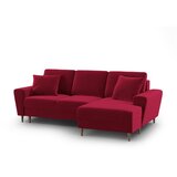 Cosmopolitan Design Crvena baršunasti sklopiva/s prostorom za odlaganje kutna garnitura (s desnim kutom/s ležaljkom) Kyoto – | shoptok.hr