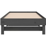  Izvlečna dnevna postelja siva 2x(90x200) cm trdna borovina, (20726509) | Shoptok.si