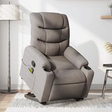 Maison Chic masažni naslanjač - Relax naslanjač s funkcijo vstajanja taupe blago, (22061385) | Shoptok.si