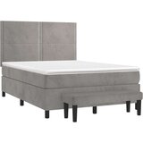  Krevet s oprugama i madracem svjetlosivi 140x190 cm baršunasti | shoptok.hr