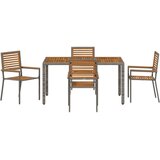  Vrtni set za objed 5 pcs Siva i smeđa poliratan | shoptok.hr