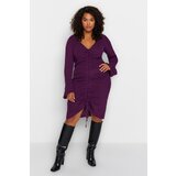 Trendyol Curve Plus Size Dress - Purple - Bodycon Cene