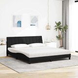vidaXL Krevet s madracem crni 180x200 cm od tkanine | shoptok.hr