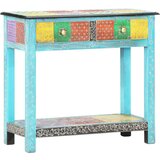 vidaXL Ročno barvana konzolna mizica 80x35x75 cm trden mangov les | Shoptok.si