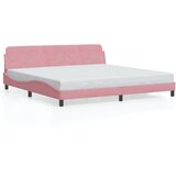 Maison Chic Posteljni okvir - Dvoposteljna postelja - Zakonska postelja z vzglavjem roza 200x200 cm žamet-J6038, (21774932) | Shoptok.si