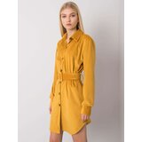 Italy Moda Dress-DHJ-SK-10333.12P-dark yellow | Shoptok.si