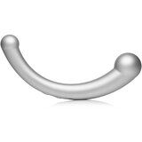 Master Series 10X Vibra-Crescent Vibrating Silicone Dual Ended Dildo Silver | shoptok.hr