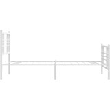  Metalni okvir kreveta uzglavlje i podnožje bijeli 90 x 200 cm | shoptok.hr