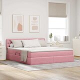  s od storage s uzglavljem Ružičasta 180 x 200 cm Baršun | shoptok.hr