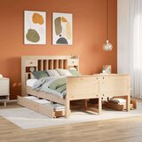  Krevet s regalom za knjige bez madraca 150 x 200 cm od borovine | shoptok.hr