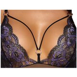 Cottelli Crotchless Body Floral Lace 2643448 Black-Purple XL | shoptok.hr