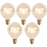 LUEDD Komplet 5 zatemljivih LED žarnic E27 s 3 stopnjami zatemnitve G95 Goldline 5W 530lm 2200K | Shoptok.si