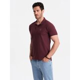 Ombre Men's BASIC single-color pique knit polo shirt - maroon | shoptok.hr