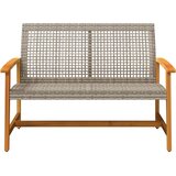  Vrtna klupa siva 112 cm od poliratana i bagremovog drva | shoptok.hr