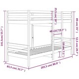 Krevet na kat bijeli 80 x 200 cm od masivne borovine | Eponuda.com