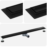 Tuš kanal 2-u-1 sa 360° sifonom Crna 100 cm | shoptok.hr