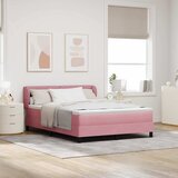  Krevet s opruga kutije Ružičasta 140 x 190 cm Baršun | shoptok.hr