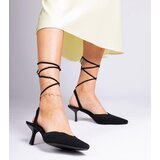 Gemre Palman black fabric slingback stiletto pumps | Shoptok.si