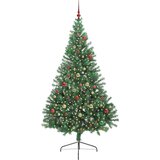 vidaXL Umjetna preddekorirana božićna jelka Zelena 210 cm PVC | Shoptok.si