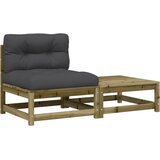  Vrtna sofa bez naslona za ruke s jastucima i tabureom | shoptok.hr