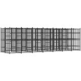 vidaXL Zunanji pasji boks jeklo 12,9 m² | Shoptok.si