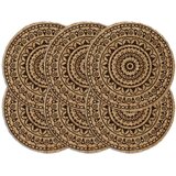 vidaXL Pogrinjki 6 kosov temno rjavi 38 cm okrogli iz jute, (20707714) Cene