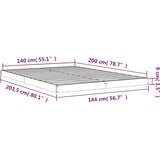  Okvir za krevet 140x200 cm od masivne borovine | shoptok.hr