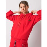 Fashion Hunters Red oversize cotton sweatshirt Cene