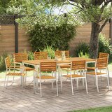 vidaXL Zložljivi vrtni stoli 8 kos 54.5x56x89 cm Trden akacijev les, Zložljivi vrtni stoli 4 kos Trden akacijev les in jeklo | Shoptok.si
