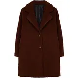 Trendyol Curve Brown Regular Fit Plush Coat
