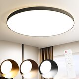 Nettlife LED stropna svetilka, 30W, IP44, raven za spalnico, črna za kuhinjo, 28cm, primerna tudi za kopalnico in dnevno sobo, daljinsko upravljana., (22110709) | Shoptok.si