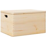  Drvena kutija s poklopcem i ručkama 40x30x23 cm puno drvo bor | Eponuda.com