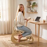  Ergonomska klečeća stolica s naslonom kordur krem bijela | shoptok.hr