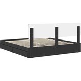  Postelja s shranjevanjem Črna 200 x 200 cm Konstruiran les, (5000105623) | Shoptok.si