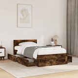  Okvir za krevet s uzglavljem boja hrasta 90x200 cm drveni | shoptok.hr