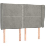 Uzglavlje s ušima svjetlosivo 147x23x118/128 cm baršunasto | shoptok.hr