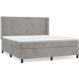  Box spring postelja z vzmetnico svetlo siva 180x200 cm žamet, (20902130) | Shoptok.si