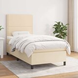  Krevet s oprugama i madracem krem 100 x 200 cm od tkanine Cijene