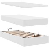 vidaXL Otomanski posteljni okvir z vzmetnico bel 90x200 cm um. usnje | Shoptok.si