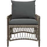  Vrtna stolica s jastukom Siva 73 x 61 x 77 cm poliratan | shoptok.hr