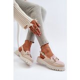 S. BARSKI Women's Flat Heeled Sandals with Beige Ornament D&A | ePonuda.com