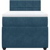 Box spring krevet s madracem plavi 90x190 cm baršunasti | shoptok.hr